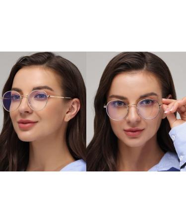 Buy Flydo Blue Light Filter Glasses for Men & Women - Anti Blue Light Gaming & Computer Glasses - 2PCS Silver + Gold - Buy Online on GoSupps.com