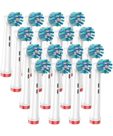 YanBan Angled Bristles Replacement Toothbrush Head for Oral B Compatible with Braun Electric Rechargeable Toothbrush Deep Cleaning to Remove Stains(16pcs )