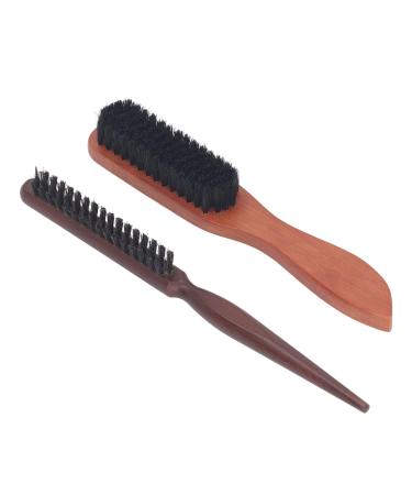2 Piece Beard Brush Cleaning Brush Set Includes 1pc Boar Bristle Hair Brush and 1pc Teasing Brush for Men