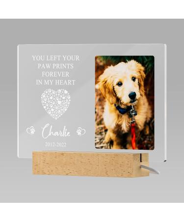 Personalized Dog Memorial Night Light - Custom Photo Pet Loss Gift with Name & Date - Cat Memorial Frame - Sympathy Gift - Buy Online on GoSupps.com
