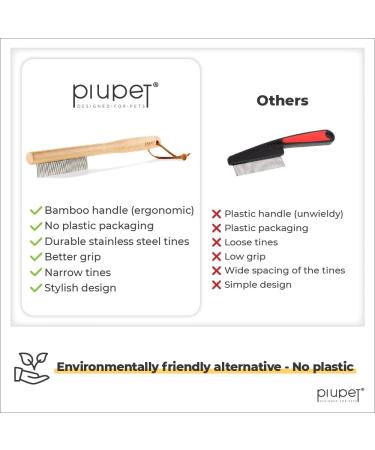 PiuPet Flea Comb for Dogs & Cats - Plastic-Free Lice and Vermin Treatment - Buy Online on GoSupps.com