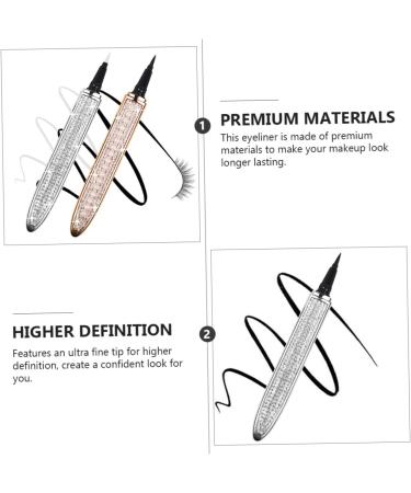 Healvian 2pcs Diamond Eyeliner Metallic Eyeliner Waterproof Liquid Eyeliner Liquid Eye Liner Silver 1 count (Pack of 1) Assorted Color - Buy Online on GoSupps.com