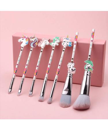 Shop WBTY 7 Cute Unicorn Makeup Brushes Set | Kawaii Eyeshadow Blush & Concealer Brushes with Metal Grip & Storage Bag - International Shipping Available! - Buy Online on GoSupps.com