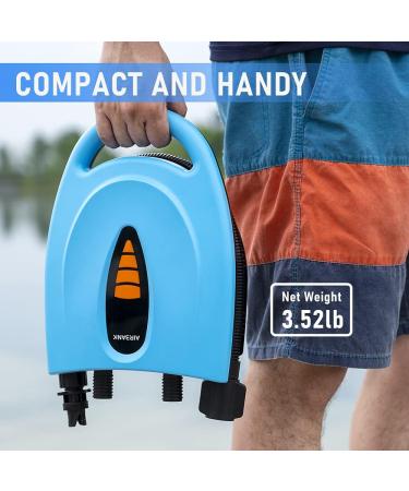Airbank Electric Paddle Board Pump 20 PSI - Dual Stage Fast Inflator for SUP, Inflatable Boats & Pools - 12V DC Car Connector - Blue - Buy Online on GoSupps.com