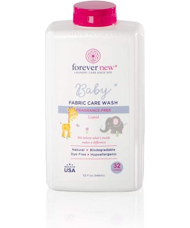 Forever New Baby Fabric Care Wash Liquid - Fragrance Free 32 fl oz (946 ml) | Gentle Detergent for Baby Clothes - Buy Online on GoSupps.com