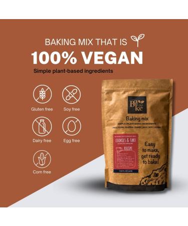 Buy Bakeupp Vegan Cookies & Tart Baking Mix - Gluten-Free Plant-Based Easy to Prepare - 900g - Egg Milk Soy and Maize-Free - Buy Online on GoSupps.com