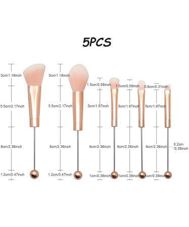 Beaded Rose Gold Eyeshadow Brush Set for Women | DIY Faux Fiber Makeup Brushes for Eyeshadow Concealer & Eyebrow Contour - Buy Online on GoSupps.com