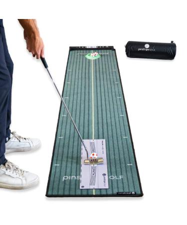 PINSTRIPE GOLF Putting Mat Indoor Studio - 4 Putting Aids - 3 Colors - 8ft Length green