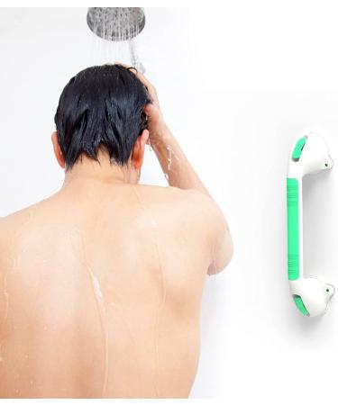 Safety+Beauty 16.5'' Suction Bath Grab Bar - Bathroom Shower Handle (White/Green) | Pack of 1 - Buy Online on GoSupps.com