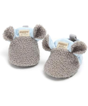 LACOFIA Baby Winter Warm Booties - Anti-Slip Soft Sole, Gray, 12-18 Months - Buy Online on GoSupps.com