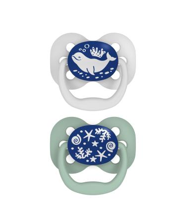 Dr Brown's Advantage Pacifier glow in the dark blue 0-6 months