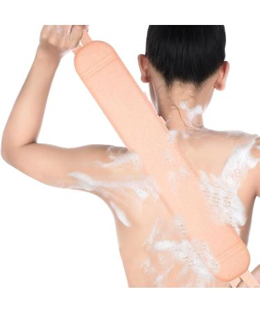 Soft Back Scrubber for Shower Exfoliating Body Scrubber with Handles Double-Sided Back Washer & Lotion Applicator (2 Pcs) - Ideal for Women - Buy Online on GoSupps.com