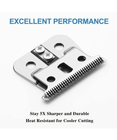 2 Pack Andis T Outliner and GTX Trimmer T Blade Replacement - Compatible with #04710 & #04521 - Silver Steel Blades - Buy Online on GoSupps.com