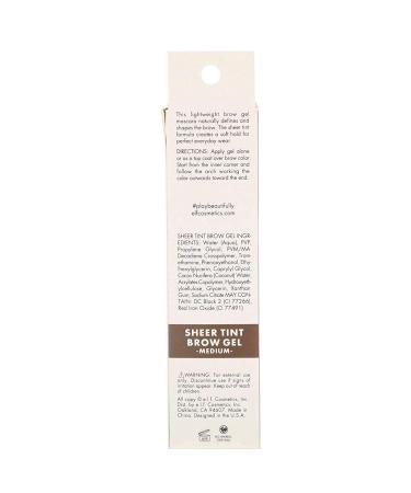 E.L.F. Beautifully Bare Sheer Tint Brow Gel - Medium (0.28 fl oz) | Natural Brow Define - Buy Online on GoSupps.com