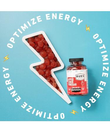 BUBS Naturals Apple Cider Vinegar Gummies with Mother - Vegan ACV Vitamins for Detox & Digestion - Energy Boost & Metabolism Support - 60 Count - Buy Online on GoSupps.com