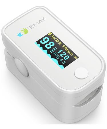 EMAY Bluetooth Pulse Oximeter Fingertip | Blood Oxygen Saturation & Heart Rate Monitor | Compatible with iOS & Android Smartphones