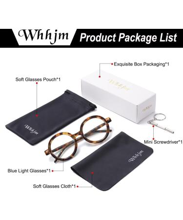 Round Blue Light Blocking Glasses for Men & Women | Retro 70s Oversized Circle Frame Eyewear - Tortoise 48mm - Buy Online on GoSupps.com