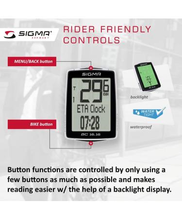Buy Sigma Sport Bicycle Computer BC 16.16 STS - 16 Functions Wireless Speedometer International Shipping Available - Buy Online on GoSupps.com