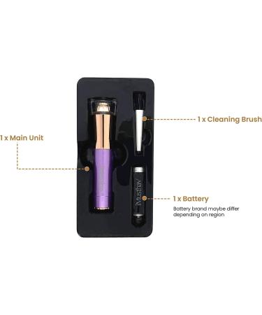 iMusthav Mini Facial Hair Remover for Women | 18K Gold-Plated Hypoallergenic Head | 360-degree LED Light | Handbag Friendly Design | Smooth Hair-Free Complexion | Amethyst - Buy Online on GoSupps.com