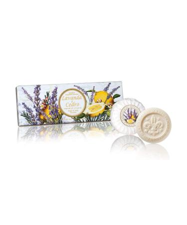 Lavender & Cedar Soap round 3 pieces 100g each handmade Italian soap made from Fiorentino Cedar 100 g (pack of 3)