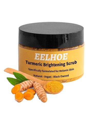 EXQST Lightening Turmeric Scrub for Dark Spots Natural Exfoliating Salt for Body and Face Natural Turmeric Scrub for Dark Spots Smoothing Exfoliator for Underarms