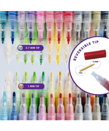 Acrylic Paint Pens - 24 Colors Medium Fine Tip Markers for Metal, Rock, Glass, Wood, Ceramic, Resin, Fabric, Plastic - DIY Crafts for Kids and Adults - Buy Online on GoSupps.com