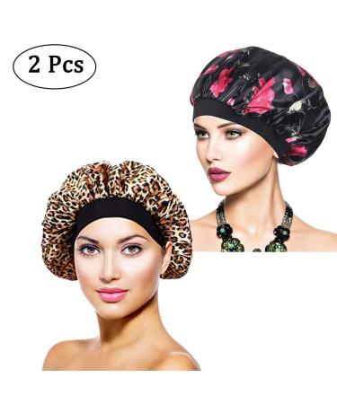 2 Pack Women's Satin Sleep Cap | Hair Care for Long & Curly Hair | Elastic Satin Hair Bonnet - Buy Online on GoSupps.com