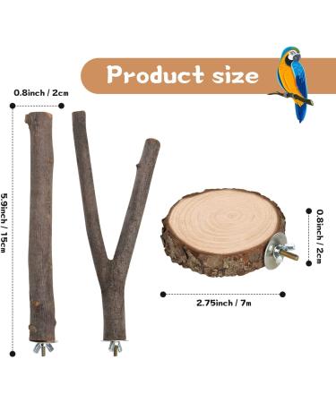 Bird Perches Stand Toy 9 PCS - Natural Wood Bird Cage Branches for Parakeets, Cockatiels, Conures, Macaws - Platform Accessories for Finches, Love Birds - Buy Online on GoSupps.com