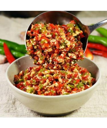 Color Chili Sauce homemade seasoning Hunan hot&spicy green and red chili peppers ickled vegetables Hot pot dipped in sauce pmixed noodle sauce Hunan specialty condiment (Color Chili Sauce 280g 3can) Color Chili Sauce 280g 3can - Buy Online on GoSupps.com
