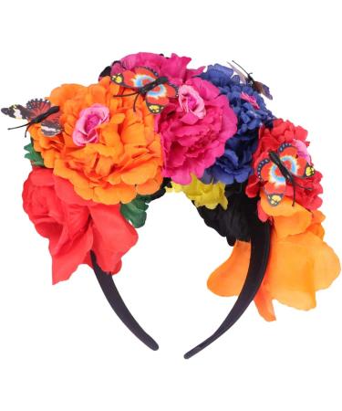 Lurrose Halloween Flower Headband - Day of the Dead Crown & Butterfly Hair Band for Women | Perfect Cosplay & Party Headdress - Buy Online on GoSupps.com