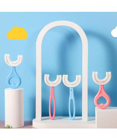 6 Pcs Soft Silicone Kids U-Shaped Toothbrushes for Children 2-12 Years Old - Whole Mouth Teeth Cleaning Toothbrushes in Heart & Straight Handle Styles - Buy Online on GoSupps.com