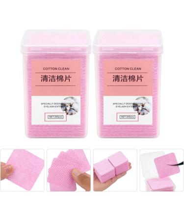 Minkissy 800 Pcs Glue Wipes - Lash Glue Cleaning Pads & Nail Polish Remover | Non-Woven 4.8x4.8cm | Pink - Buy Online on GoSupps.com