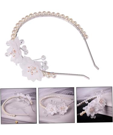 MUSISALY Pearl Headband Pearl Trim Headband for Wedding Crystal Tiara Wedding Decor Pearl Tiara Bridal Elegant Pearls Headband Hair Decor Zinc Alloy Ornaments Fine White - Buy Online on GoSupps.com
