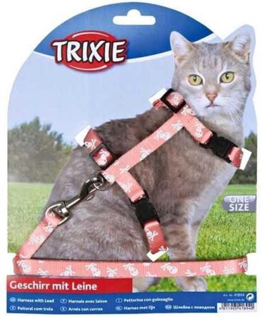 Trixie 41894 Cat Harness with Leash - Adjustable Nylon 27-45 cm 1.20 m - Ideal for International Shipping - Buy Online on GoSupps.com
