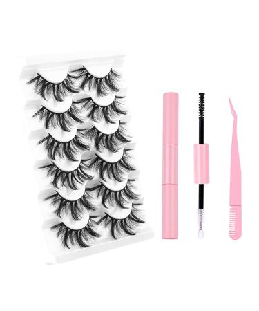 FAIRYGATE False Eyelashes Dramatic Lashes Faux Mink Fluffy Eyelash Wispy Strip Lash that Look Like Extensions Thick Volume Lashes 6 Pairs B5505 FGJSTB5505