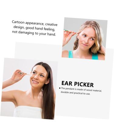 Homoyoyo 12pcs Hanging Ear Cleaners Adorable Wooden Ear Wax Removers for Random Colors Lightweight and Creative Design for Family Use - Buy Online on GoSupps.com