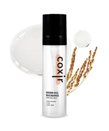coxir BROWN RICE NIACINAMIDE PEELING MIST TONER l TXA Niacinamide AHA BHA and Brown Rice l Daily Exfoliating Facial Spray Minimize Enlarged Pores 80ml/2.70 fl.oz