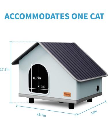 Toozey Weatherproof Heated Cat House with Pet Heating Pad - Indoor/Outdoor Shelter for Cats and Small Dogs - Buy Online on GoSupps.com