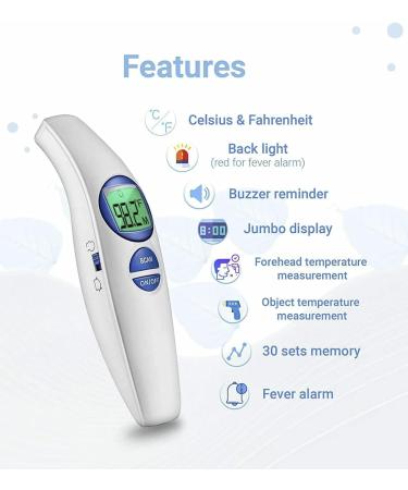 ZenBaby Noncontact Infrared Thermometer Gun - Accurate White Digital Baby Thermometer for Home & Travel - Buy Online on GoSupps.com