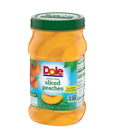 Dole Yellow Cling Sliced Peaches in 100% Fruit Juice - 23.5 Oz Resealable Jar - 1.46 Pound - Buy Online on GoSupps.com