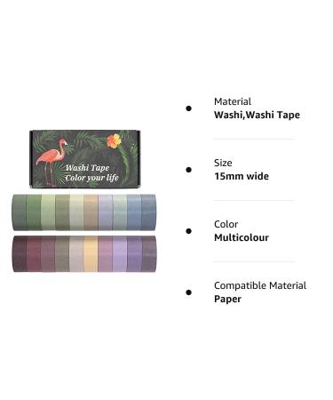 MOOKER 20 Rolls Washi Tape Set - Decorative Colored Masking Tape for DIY Crafts & Scrapbooking - Buy Online on GoSupps.com