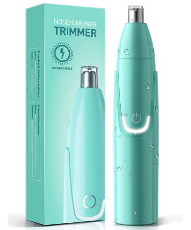 Rechargeable Nose Hair Trimmer for Men 2023 Professional Painless Ear and Eyebrow & Facial Hair Trimmer for Men Women Powerful Motor and Dual-Edge Blades for Easy Cleansing IPX7 Waterproof Green