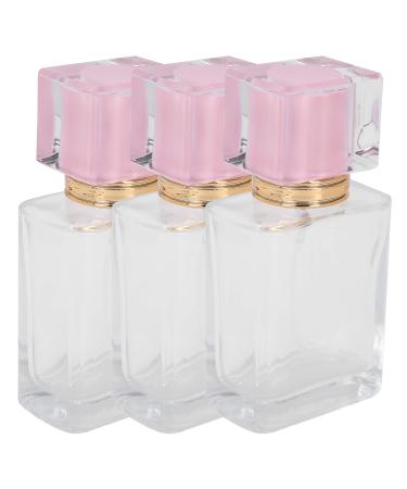 Verdant Touch Perfume Refillable Bottle Glass Perfume Bottle 50ml Refillable Spray Atomizer Container Transparent Pink Liquid Empty