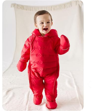 famuka Baby Winter Warm Down Snowsuit | Red | 9-12 Months - Buy Online on GoSupps.com