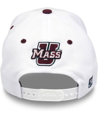 NCAA Massachusetts Minutemen Bar Design Hat - White | Adjustable - Buy Online on GoSupps.com