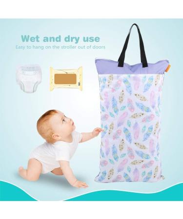Diaper Bag Waterproof Large Capacity Hanging Wet Dry Cloth Baby Inserts Nappy Laundry Storage Bag for Newborn Infants (EF203) - Buy Online on GoSupps.com