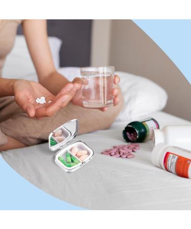 Sibba 2 Compartment Stainless Steel Pill Box - Stylish Travel Organizer for Tablets & Prescriptions | Moisture Proof | Perfect for Purse & Pocket - Buy Online on GoSupps.com