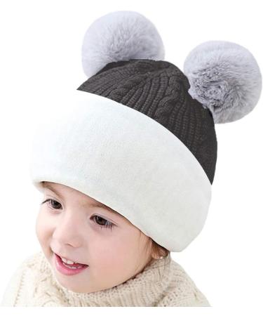 Crazy Bean Kids 3-in-1 Winter Hat and Scarf Set - Windproof Toddler Knitted Beanie (Black) - Buy Online on GoSupps.com