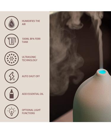 Gooamp 100ML Ceramic Diffuser with 7 Color Lights and Auto Shut Off Deep Wood Grain Base, Ideal for Aromatherapy in Home, Office, and Room - Buy Online on GoSupps.com