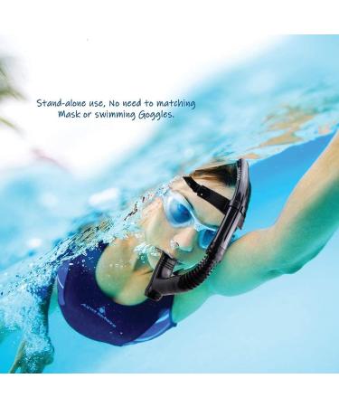 WACOOL Training Headstrap Dry Top Snorkel with Purge Valve for Swimming and Diving - Black - Buy Online on GoSupps.com